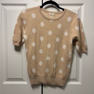 Roolee Cream and White Crew Neck Sweater with Polka Dots